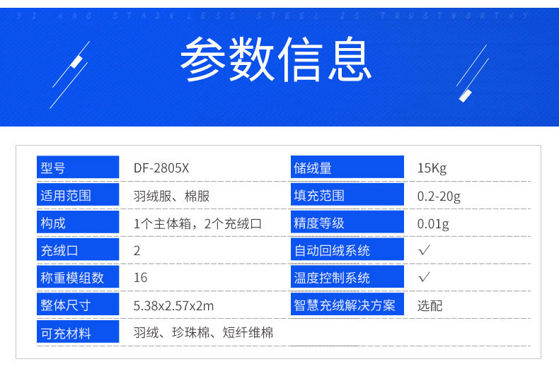 全自动称重绒棉一体机DF-2805X