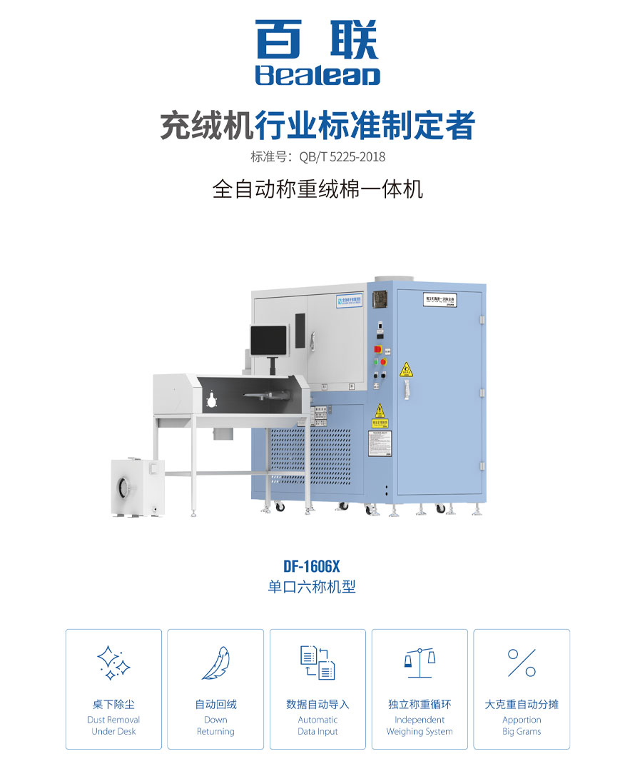 DF-1606X全自动称重绒棉一体机 DF-1606X全自动称重绒棉一体机